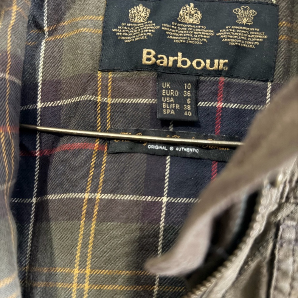 Barbour Olive Quilted Field Jacket size 6 - Picture 6 of 7